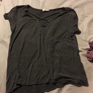 Grey cross chest shirt